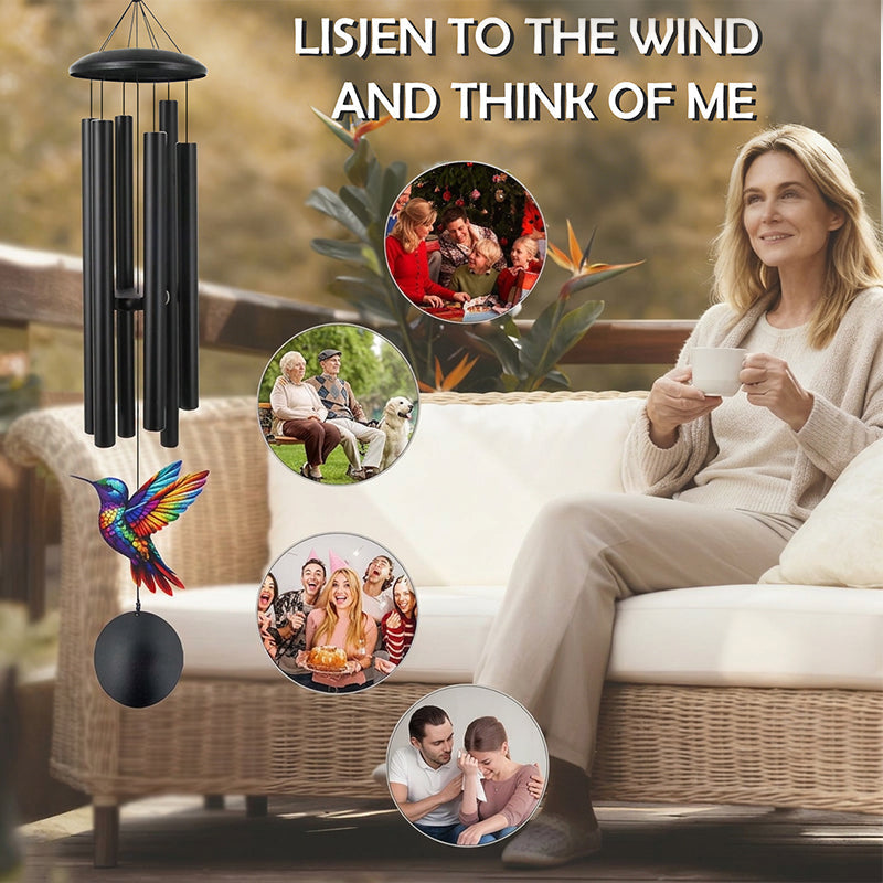 Windspiel aus eloxiertem Aluminium, handgefertigt und wetterbeständig
